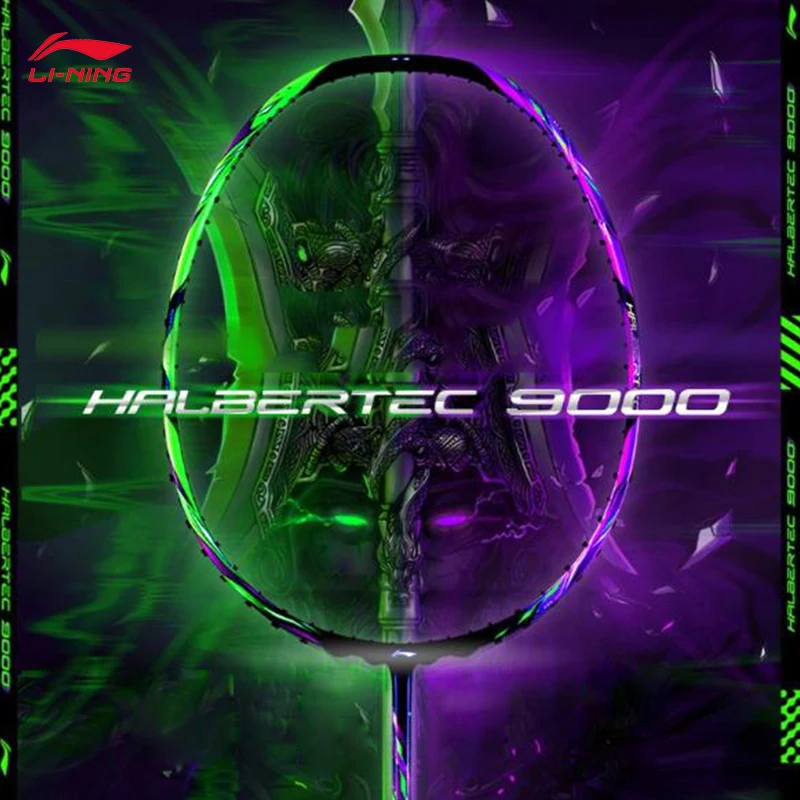 LI-NING HALBERTEC 9000 ( 4U) Raqueta de bádminton con amortiguación profesional unisex (raqueta individual sin cuerda) AYPU021