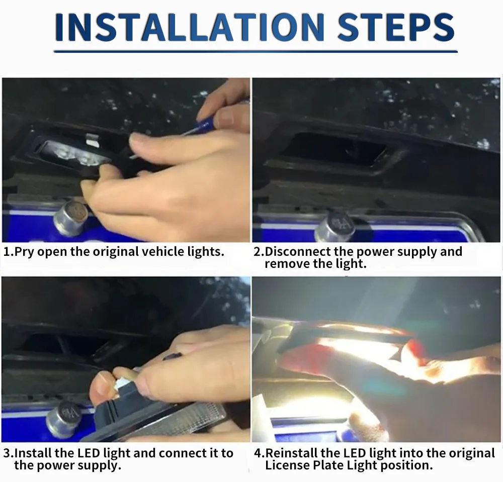 2 Stück Auto-LED-Kennzeichenbeleuchtung Weiß für Renault Trafic 3 (X84) 2014 2015 2016 2017 2018 2019 2020 Canbus Fehlerfrei – Detail 14