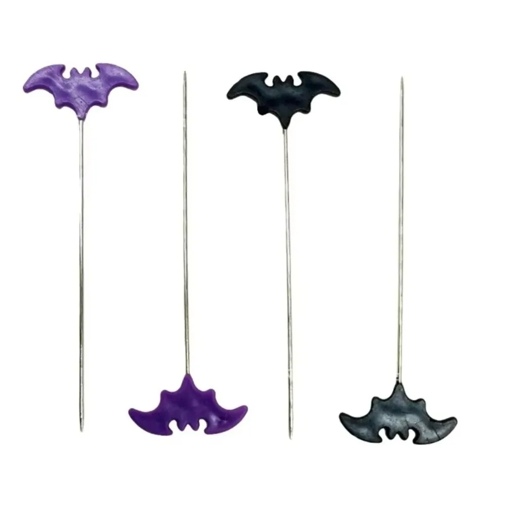 50/100Pcs Cartoon Halloween Bat Sewing Needle Reusable DIY Dressmaking Pins Fixed Marker with Storage Box