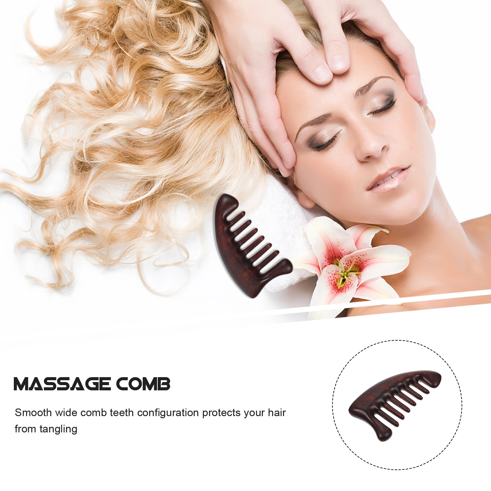

S Massage Comb Lightweight Portable Anti Static Wide Tooth Hair Care Detangle Wooden Combs For Daily Use Gift