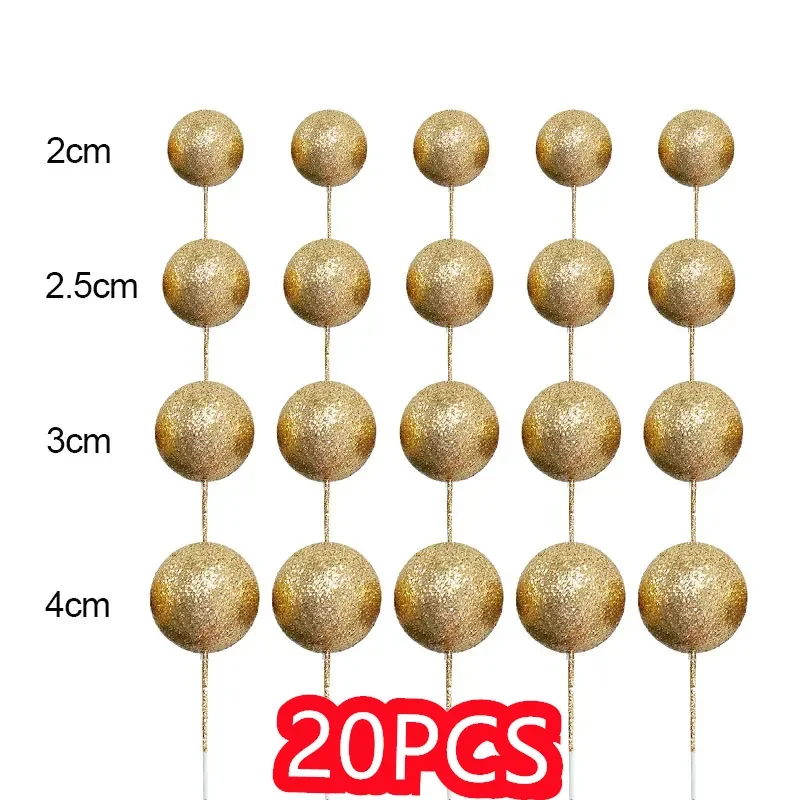 20 Stück Glitzer-Kugel, alles Gute zum Geburtstag, Tortenaufsatz, rosa Gold, Hochzeit, Party, Geschenk, Kuchenaufsatz für Weihnachtsfeier, Dessert-Dekoration – Detail 13