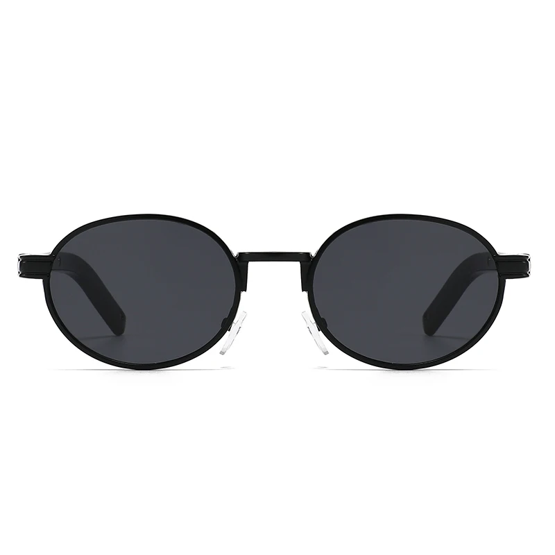 European and American Retro Oval Sunglasses for Women, Anti-Uv Sunglasses, Stylish Smiley Face Design, Slimming Effect, No-Makeup Look, Trendy Brand 368
