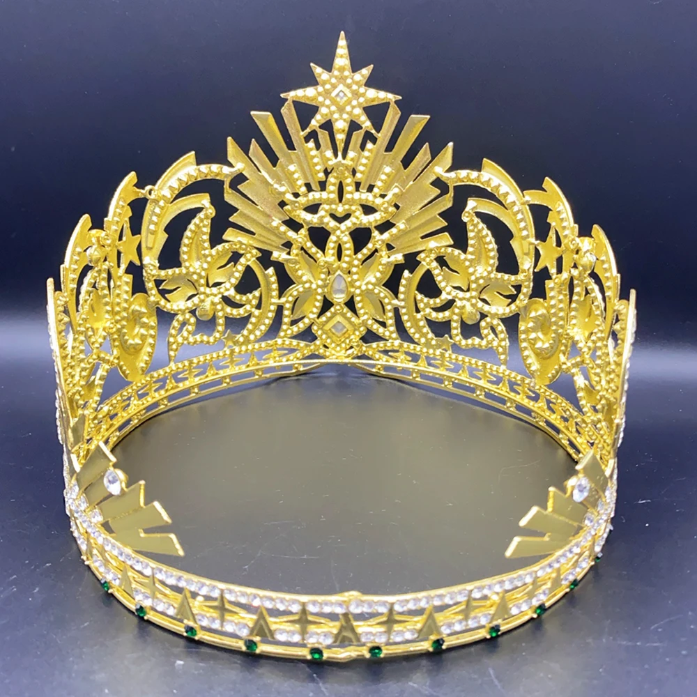 Large Pageant Crown for Women Queen Tiaras Tall Crowns Princess Bridal Headband Crystal Headpiece for Bride Party Big Cosplay