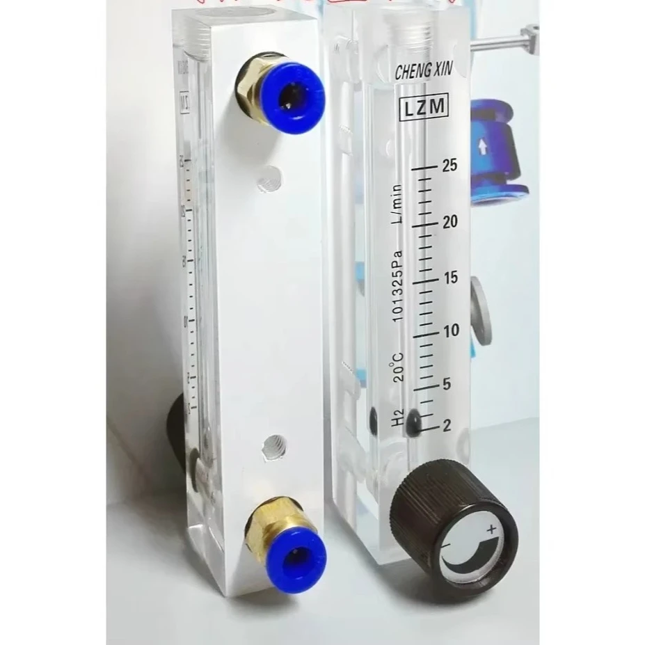 100-1000mL/min 0.3-3 0.5-5 1-10 2-20 2-25L/min LZM-8M H2 Hydrogen Flowmeter Rotameter Adjustbale Valve 6mm Push In Connect