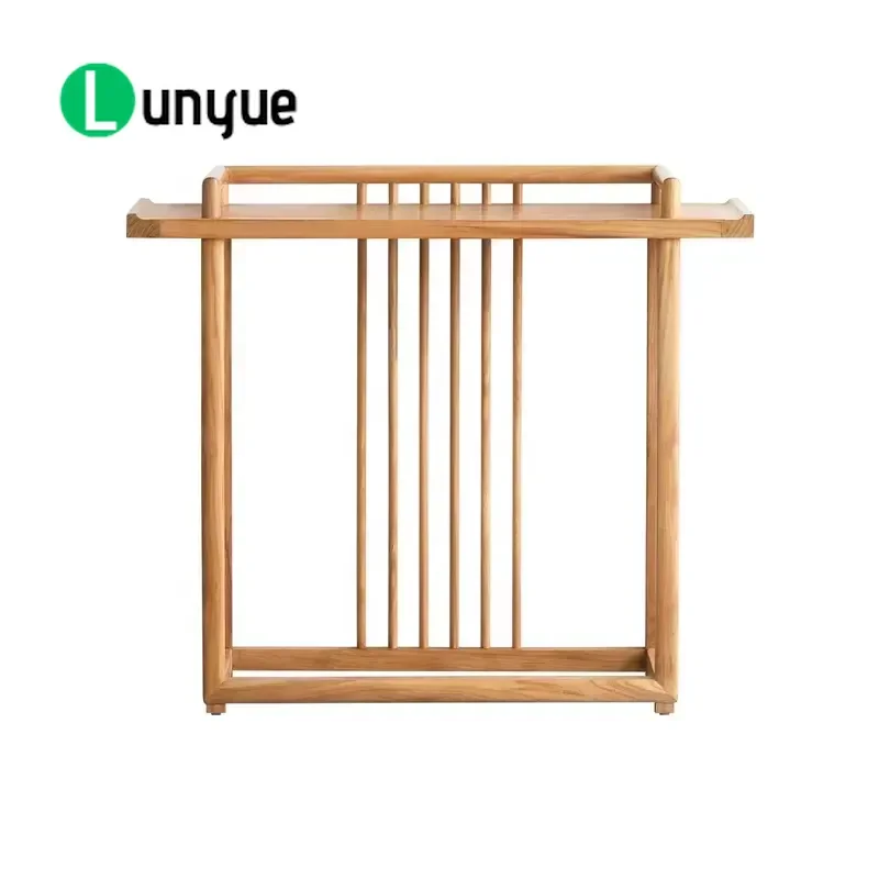 New Chinese Style Solid Wood Elm Entrance Table Antique Storage Rack Console for Living Room Hotel Apartment Home Decor