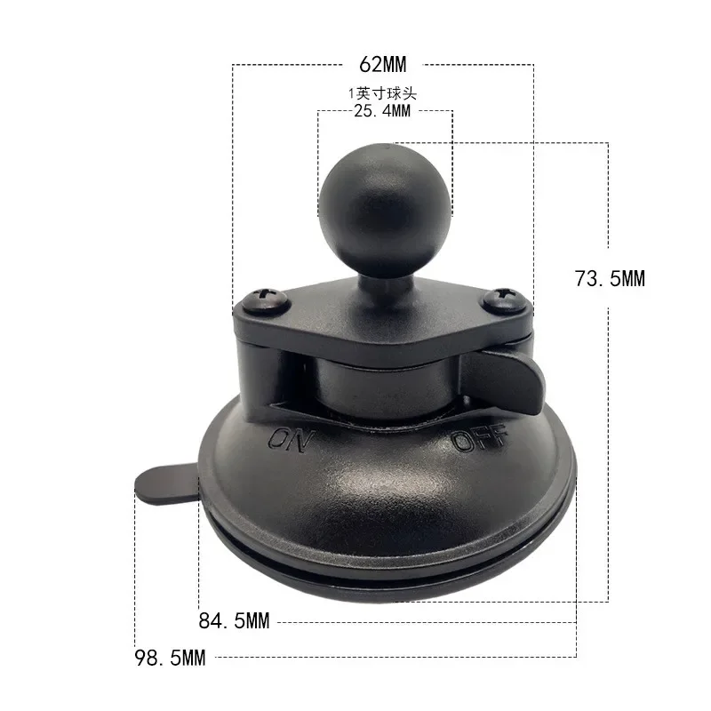 Diameter 80mm Base Car Window Twist Lock Suction Cup to 1 inch Ball Mount for Gopro Camera Smartphone