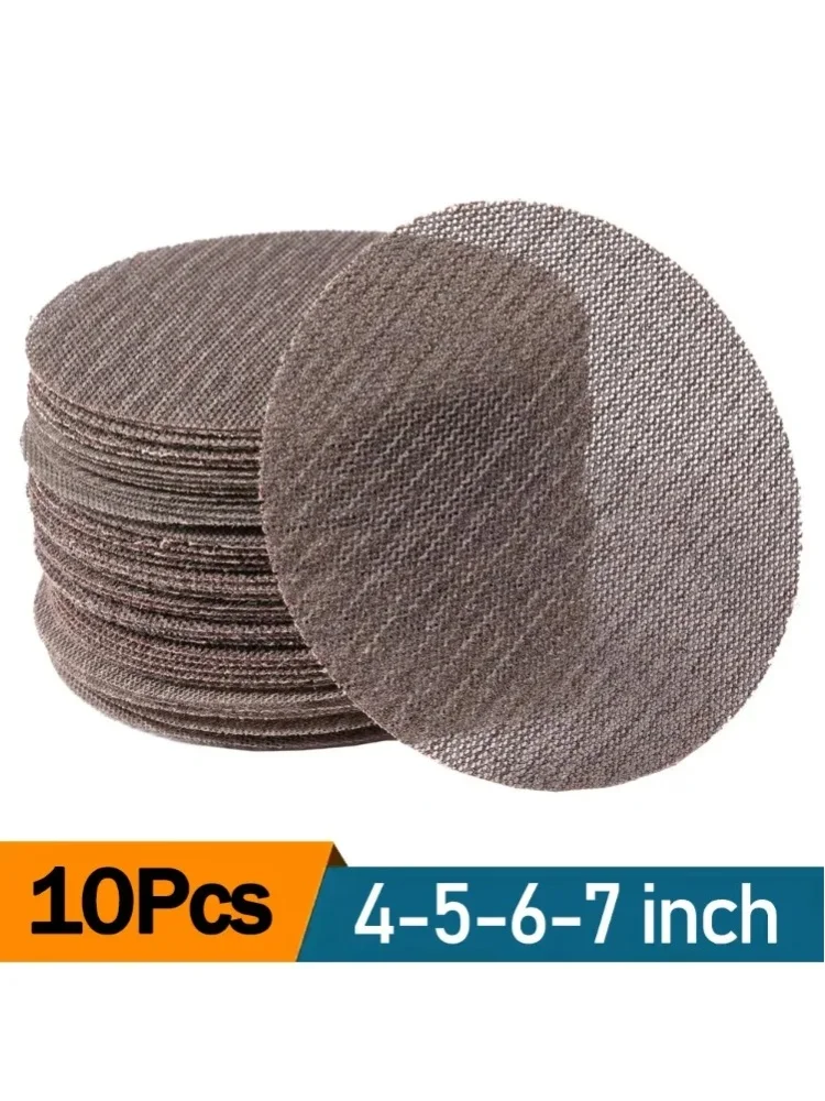 10 Stück 4/5/6/7 Zoll Netz-Schleifscheiben mit Klettverschluss, staubfreie Schleifscheiben, anti-Blockier-Schleifpapier für Holzmöbel