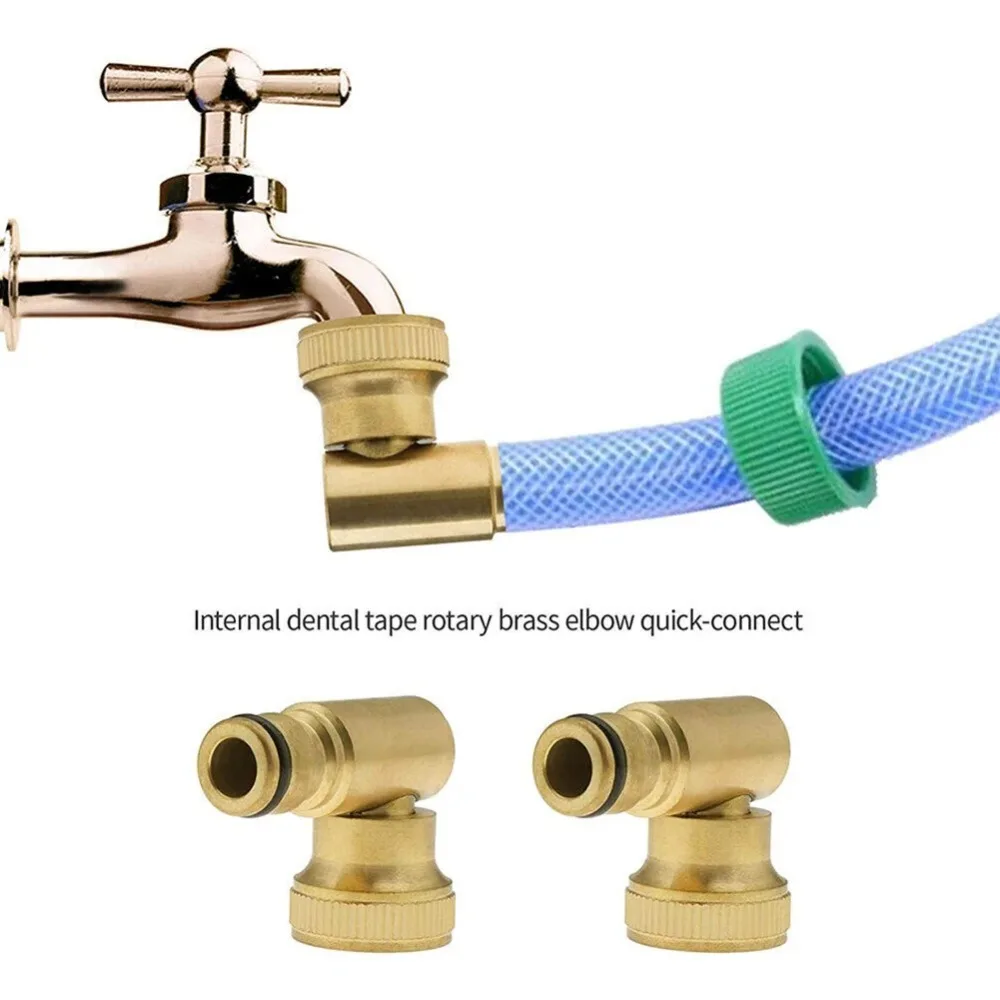 90 Degree Hose Swivel Elbow Solid Brass Adjustable Hose Kink Protector Watering Equipment Connector