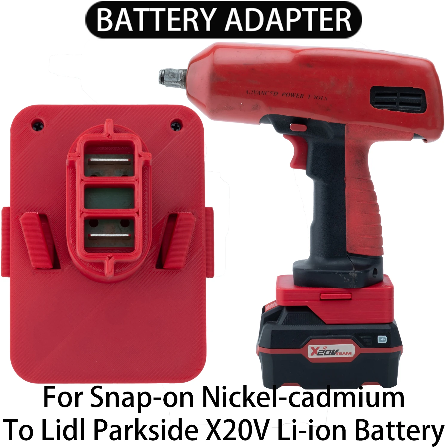 

Battery Adapter Converter for Snap-on Ni-Cd Ni-Hi Tool Series To Lidl Parkside X20V Li-ion Battery Adapter Converter PAP 20 A1