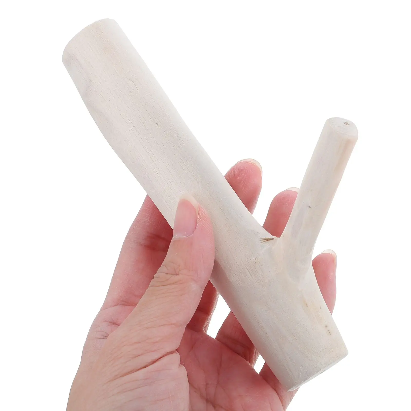 2 Pcs Key Solid Wood Sticky Hook Wall Mounted Clothes Rack Wooden Hooks Hanger Racks Natural Tree Branch Style Adhesive