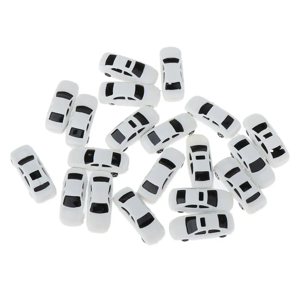 Model samochodu w skali 1:200, biały, do piaskownicy, układ ulicy, mikrokrajobrazu, mini DIY domek dla lalek, model samochodu, akcesoria do zabawek.