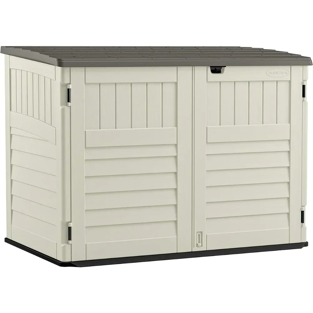 

Outdoor Shed & Storage ,5.9 Ft. X 3.7 Ft Natural Wood-like Outdoor Storage for Trash Cans and Yard Tools,Outdoor Shed & Storage