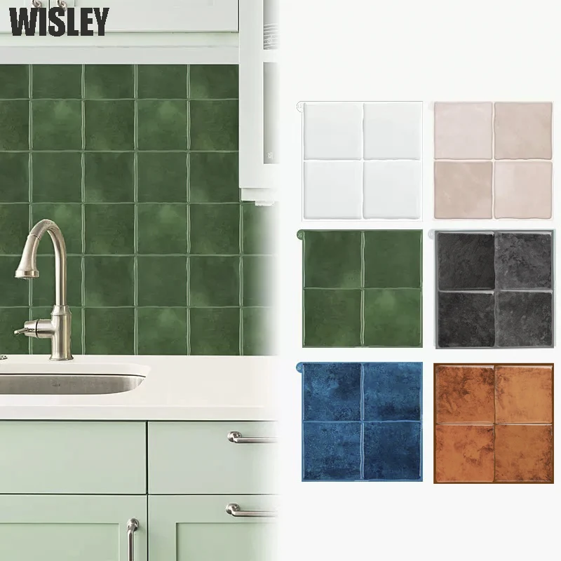 

Peel & Stick Tile Wall Decals Waterproof Oil-Proof PET Stickers for Kitchen Backsplash Bathroom Living Room & Dining Room Decor