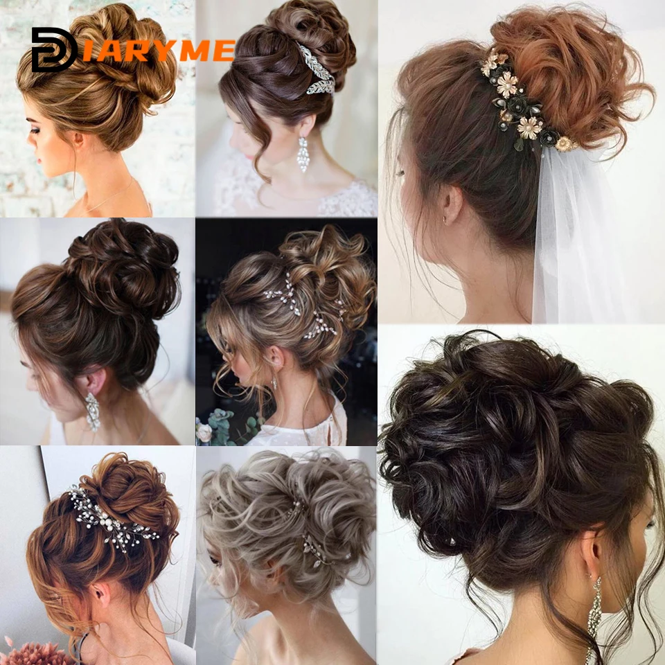 Synthetic Claw Chignon Hair Extension Wedding Updo Hair Bun Curly Messy  Scrunchy Fake Hair Chignon Natural Hairpiece Buns