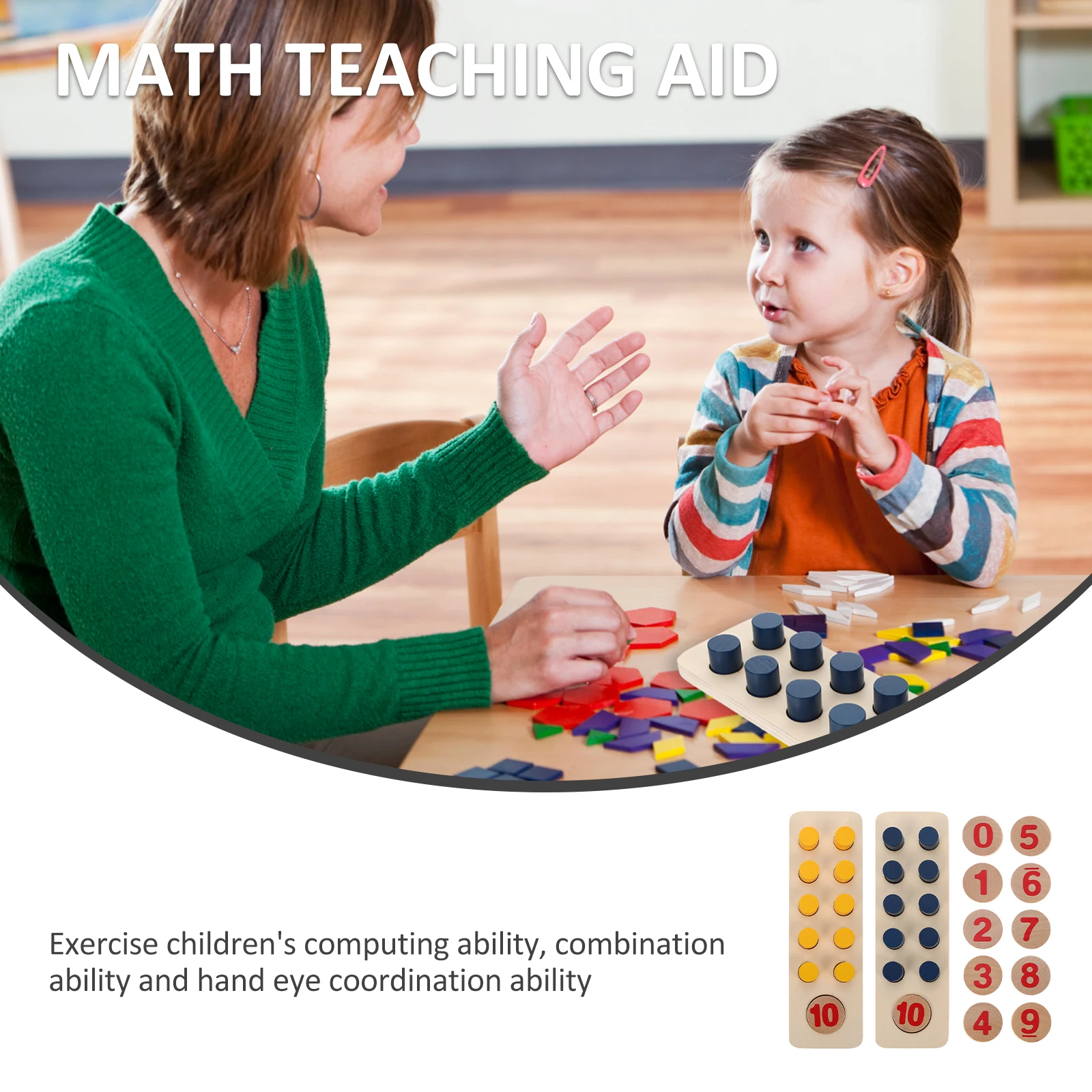 

1 set Addition Subtraction Counter Kids Counting Playset Educational Math Teaching Tool Preschool Learning for Teachers