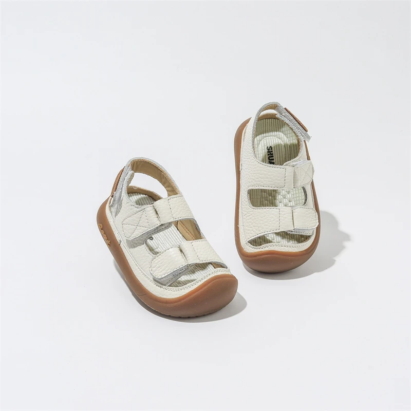 Summer Baby Girls Boys Genuine Leather Sandals Newborn Infant Toddler Shoes Children Shoes Soft Sole Non-slip Kids Beach Sandals