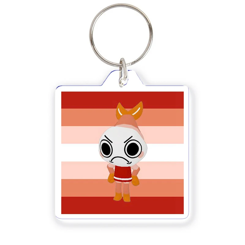 Dandys World Astro x Dandy Vee Shrimpo Goob Anime Acrylic Key Chain Creative Cartoon Character Album Key Ring Child KidsGifts