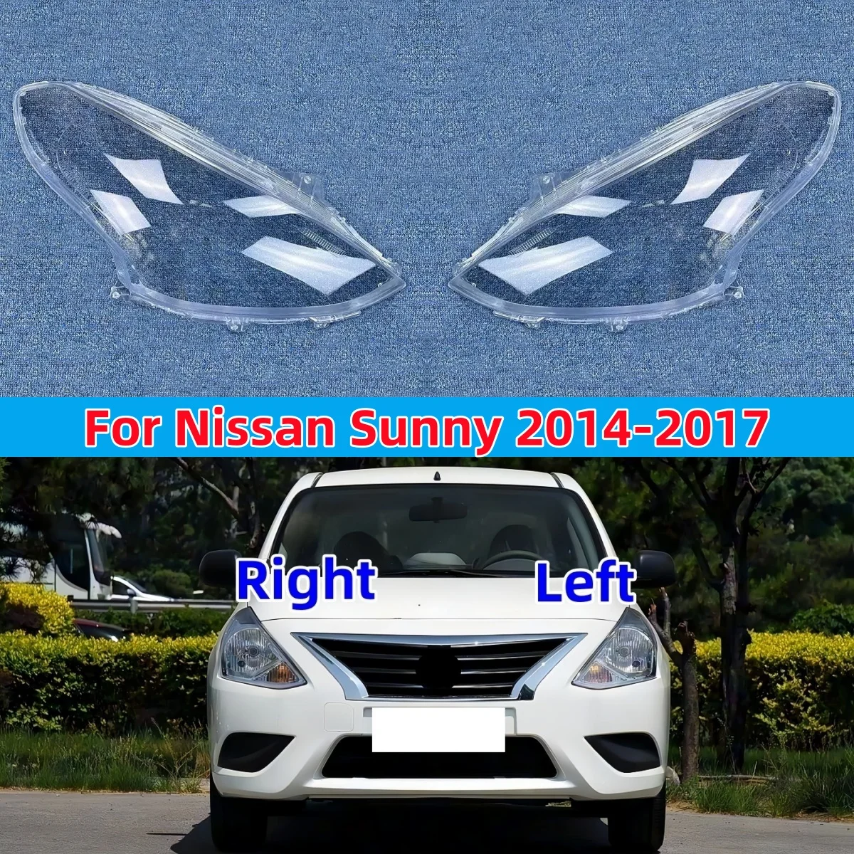 For Nissan Sunny 2014 2015 2016 2017 Car Front Headlamp Lens Shell Cover Auto Shell Car Headlight Lampshade Shade