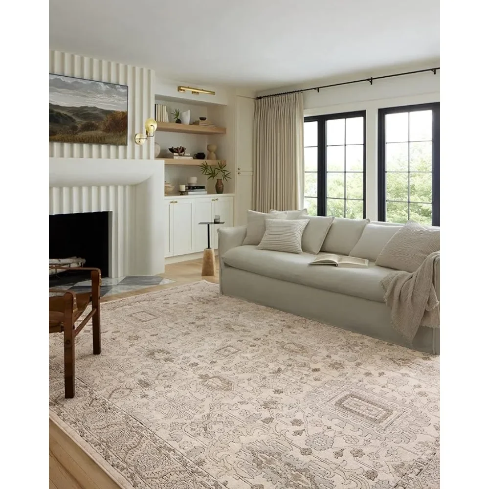 Low Pile Carpet Living Room Decor Woven Durable Area Rug Non-Shedding Easy Clean Soft .25