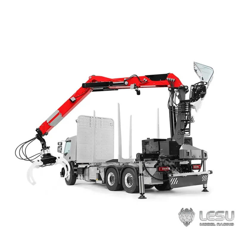 6x6 LESU 1/14 Metal Chassis Hydraulic RC Logging Truck Timber Truck Crane VM FE Cabin Radio Control Cars Axle Lock Light Sound