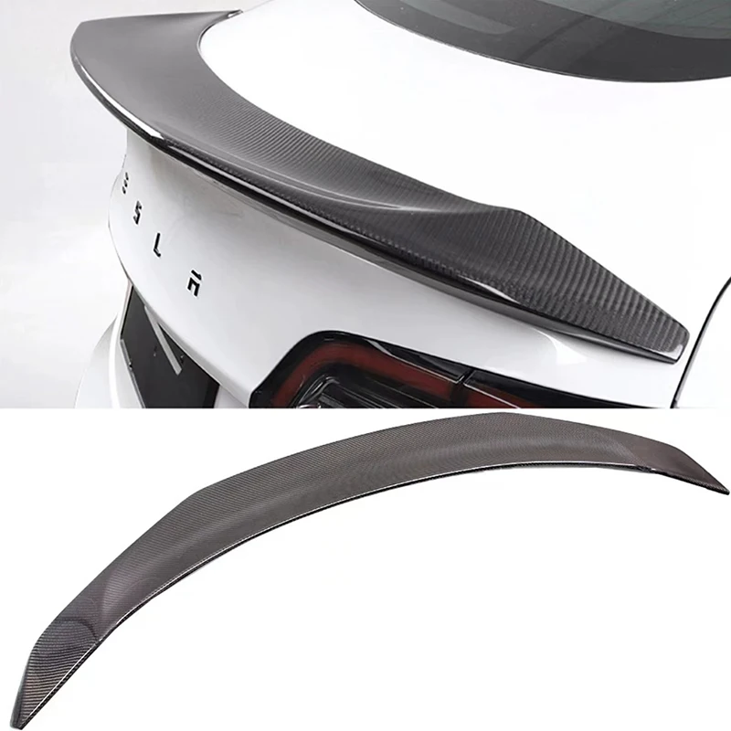 For Tesla Model 3 High Quality True Carbon Fiber Rear Luggage Lid Spoiler Wing Sport Modification Kit 2017 18 19 2020 21 22 2023