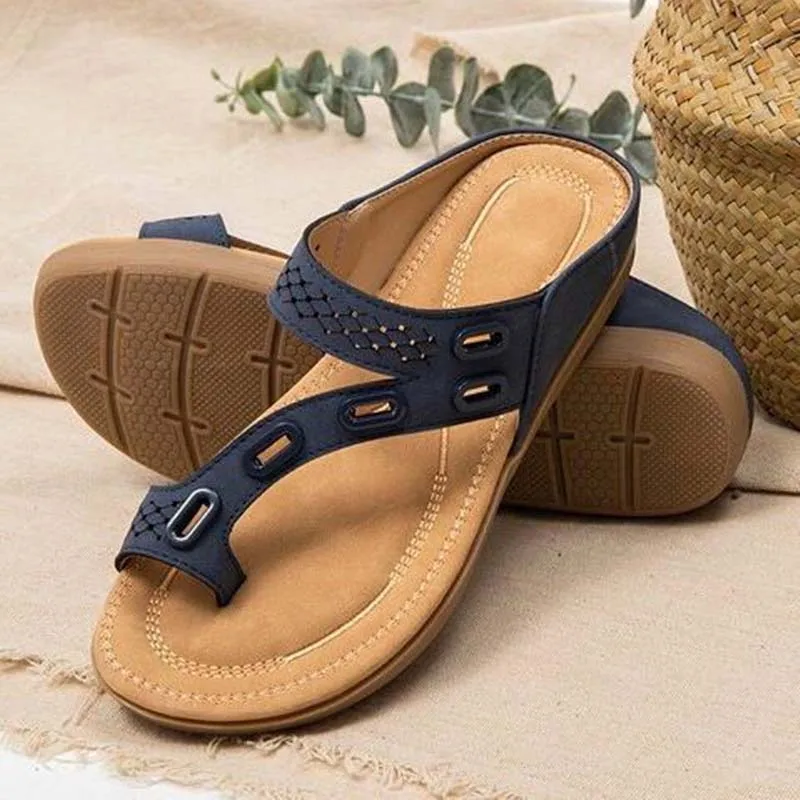 Women Sandals Premium Orthopedic Women\'S Shoes Flat Slipper Vintage Anti-Slip Sandals Women Flip Flops Ladies Shoes Plus Size 44