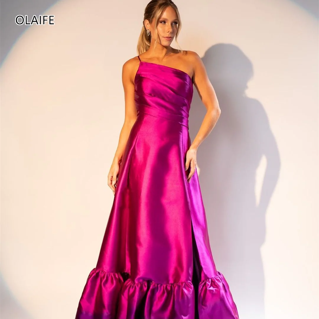 Formal Evening Dresses for Women Satin Hot Pink vestidos de fiesta Formal Dress for Formal Occasions  فساتين للمناسبات الرسمية