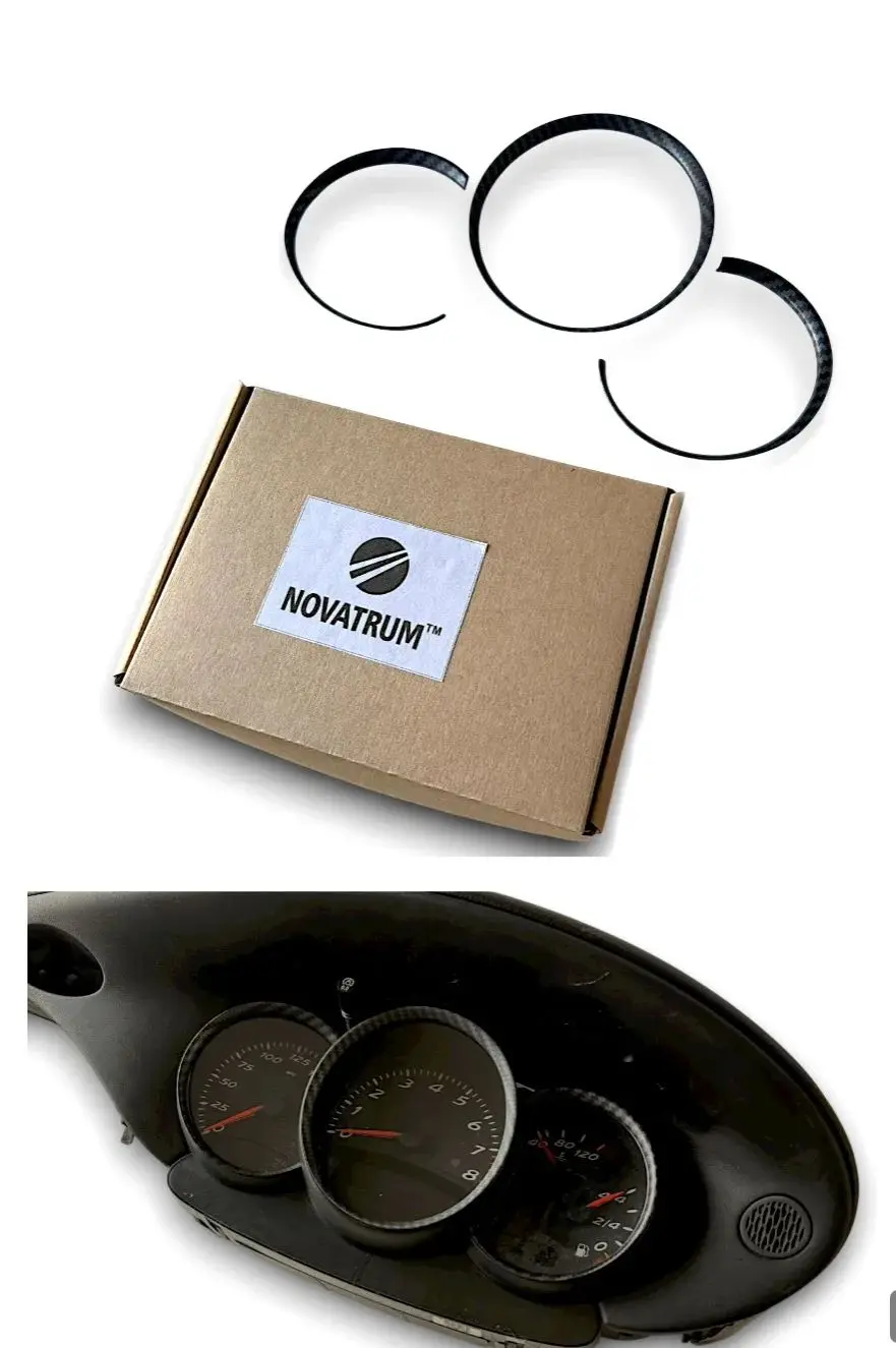 

Matt Carbon Fiber Style Dashboard Dial Gauge Rings Bezel Trim FOR Porsche 986 Boxster