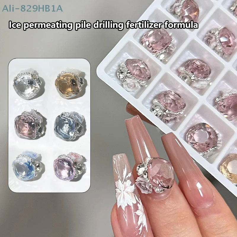 1 Stück funkelnde bunte fette Haufen Diamanten Kristall Nail Art Strass Edelsteine Dekorationen Maniküre Fantasie Ornamente