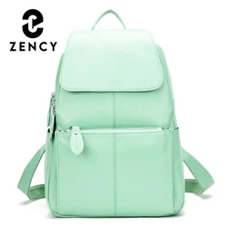 Zency 15 Colors Fashion Women Backpack 100% Genuine Leather Travel Knapsack Large Capacity Preppy Style Beige Blue BlackRucksack