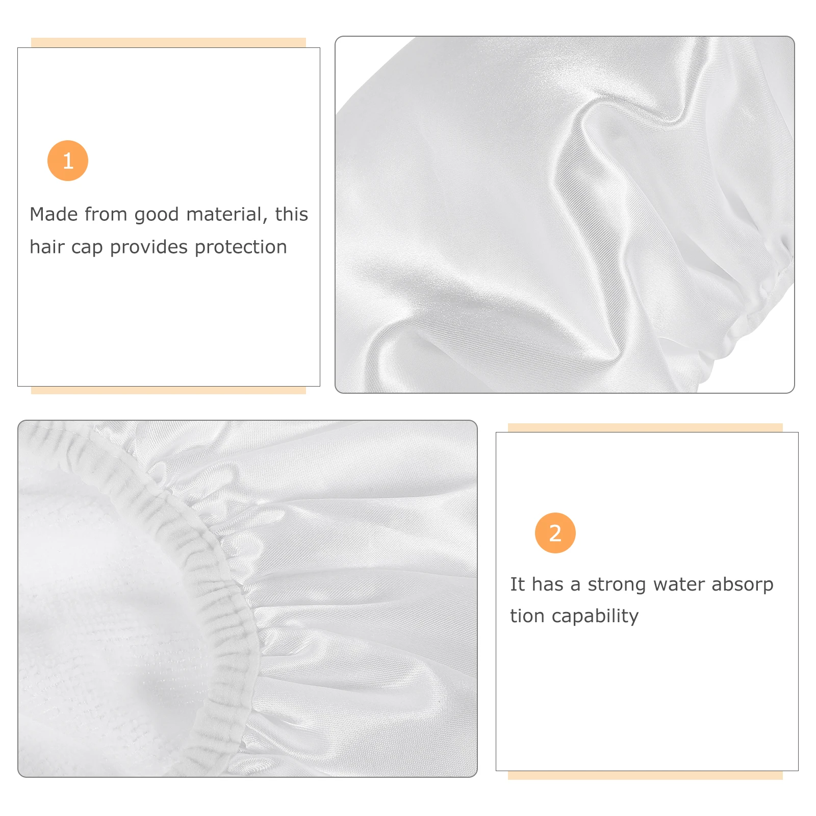 

Waterproof Shower Cap Adjustable Bath Hat Aesthetic Luxury Elastic Bonnet Reusable Large Hair for
