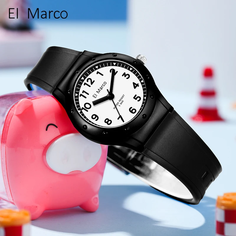 ساعة El Marco 3703 الإلكترونية الملونة للأطفال - مقاومة للماء العميق، مقاومة للصدمات، مقاومة للسقوط، ساعة كوارتز متعددة الاستخدامات للطلاب