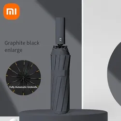 Xiaomi 24-Knochen-Automatikschirm, einfarbig, leicht, zusammenklappbar, großformatig, Sonnenschutz für den Außenbereich, UV-Schutz, automatischer Regenschirm