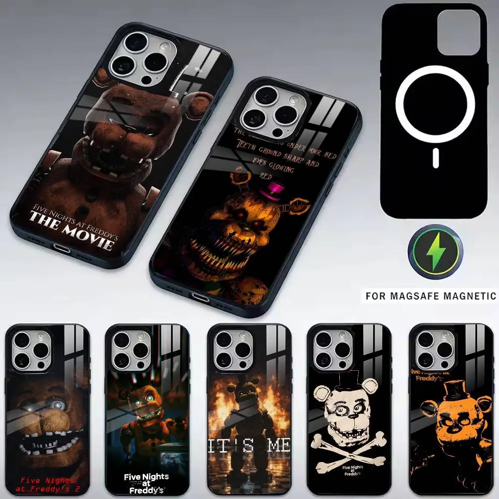 

Five N-Nights At-Freddys-s Fnaf Phone Case For iPhone17,16,15,14,13,12,11 Plus,Pro Magnetic For Magsafe Wireless Charging