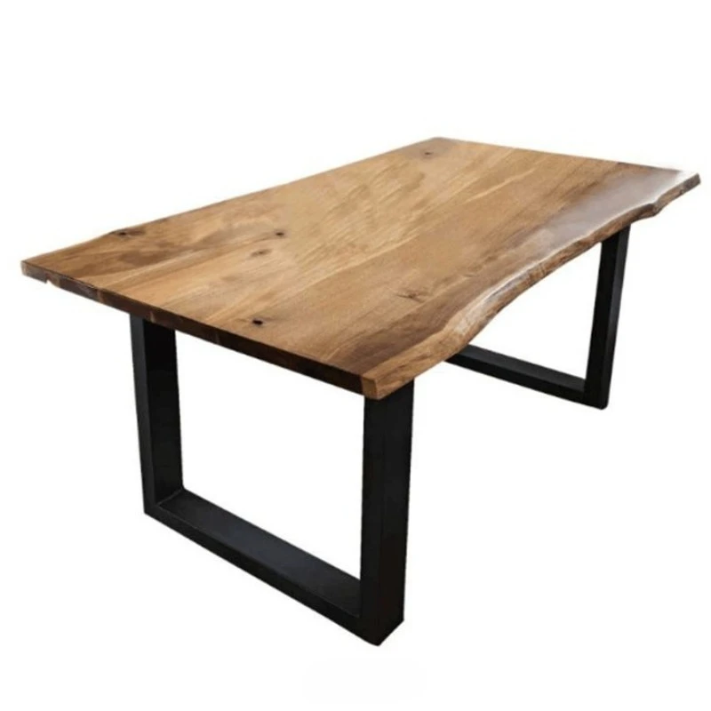 Nordic solid wood furniture table rectangular wrought iron retro industrial style coffee casual office large long table
