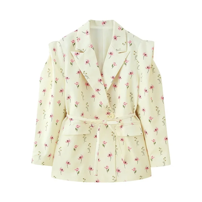 Женские костюмы, новинка 2025, разноцветная свободная куртка с широкими плечами, стильный дизайн, женский повседневный костюм