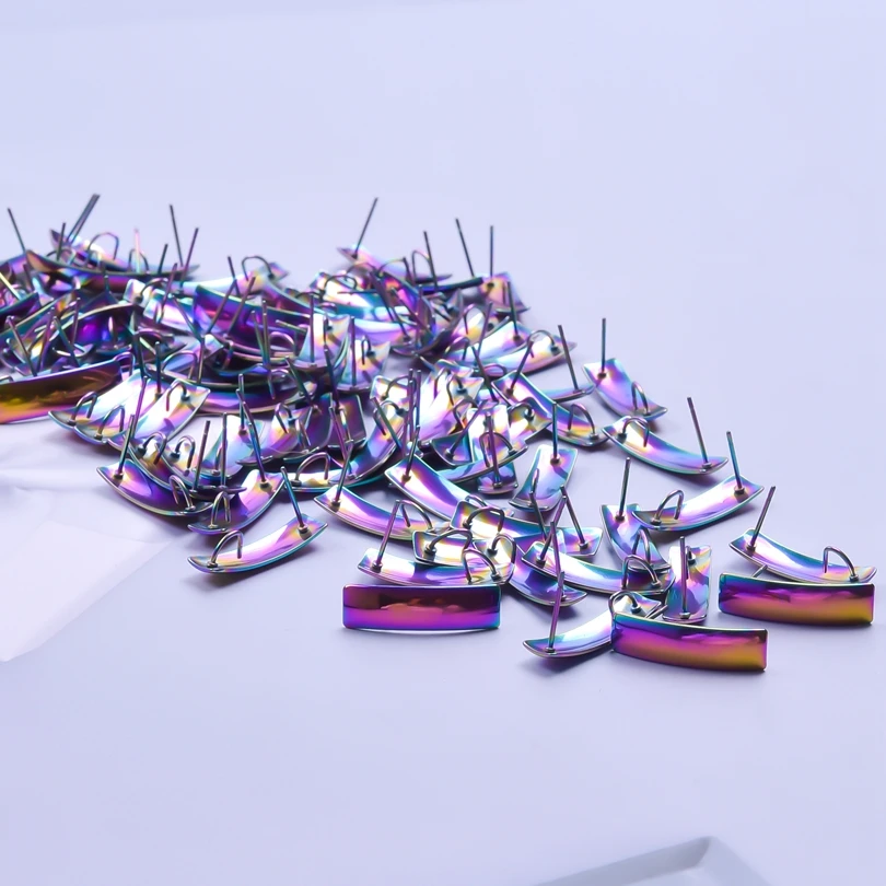 10pcs/5pair No Fade Rainbow Color Earrings Studs Clasps Hooks Fittings DIY Jewelry Making Drop earrings Accessories Wholesale