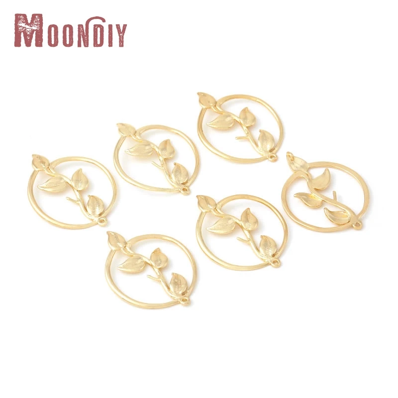 

Латунь 18-каратного золота, круглые подвески в виде листьев дерева, подвески, высокое качество, изготовление ювелирных изделий своими руками, ожерелье, серьги, аксессуары для женщин