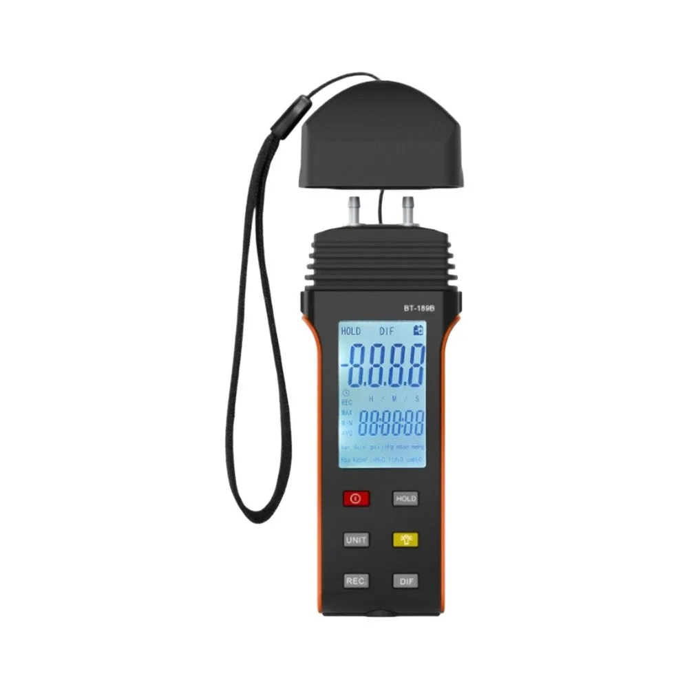 BT-189B Digital Differential Pressure Gauge Handheld Air Pressure Tester Meter With LCD Backlight For HVAC Industrial Pipeline T