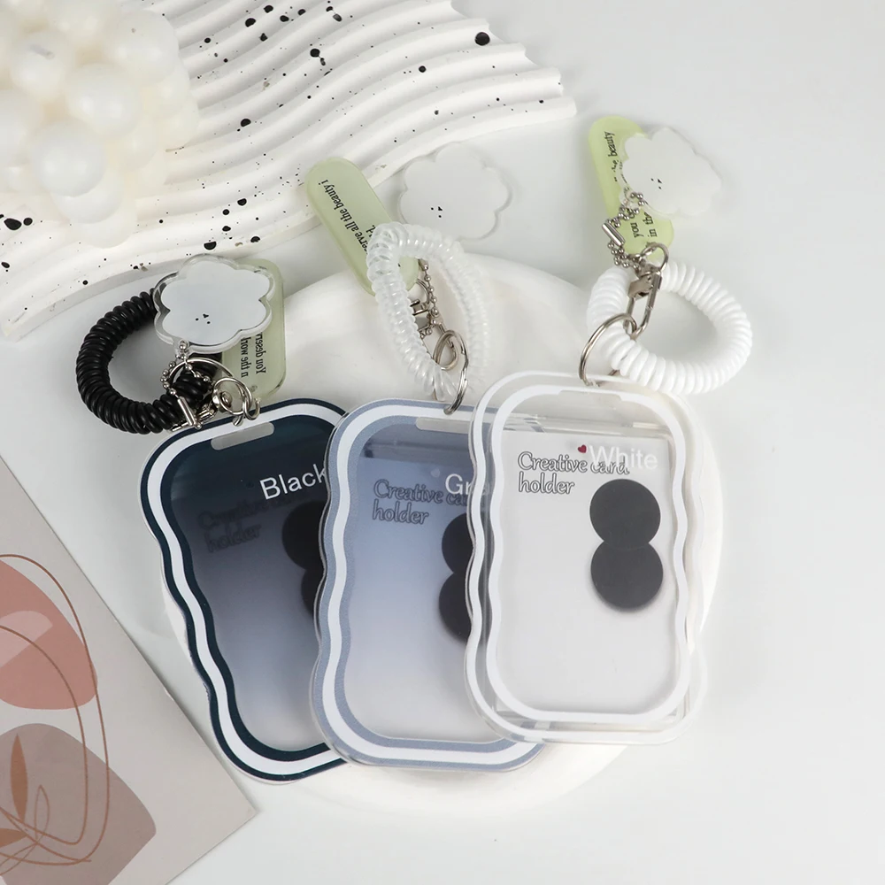 Popular Card Holder Cover Anti-loss Chain Transparent Photo Sleeves Key Chain Card Case Photocards Protector Bag Pendant Lovely