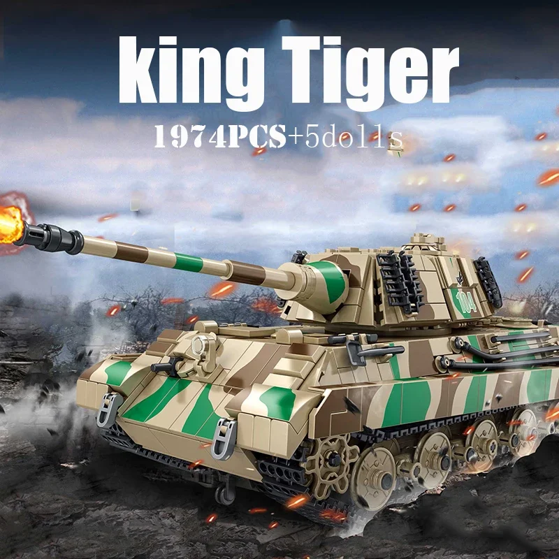 

WW2 M60 Military Vehicles Tank Building Blocks Sets Army City Police T90/Tiger Tanks Model DIY Bricks Classic Toys for Kids Boys