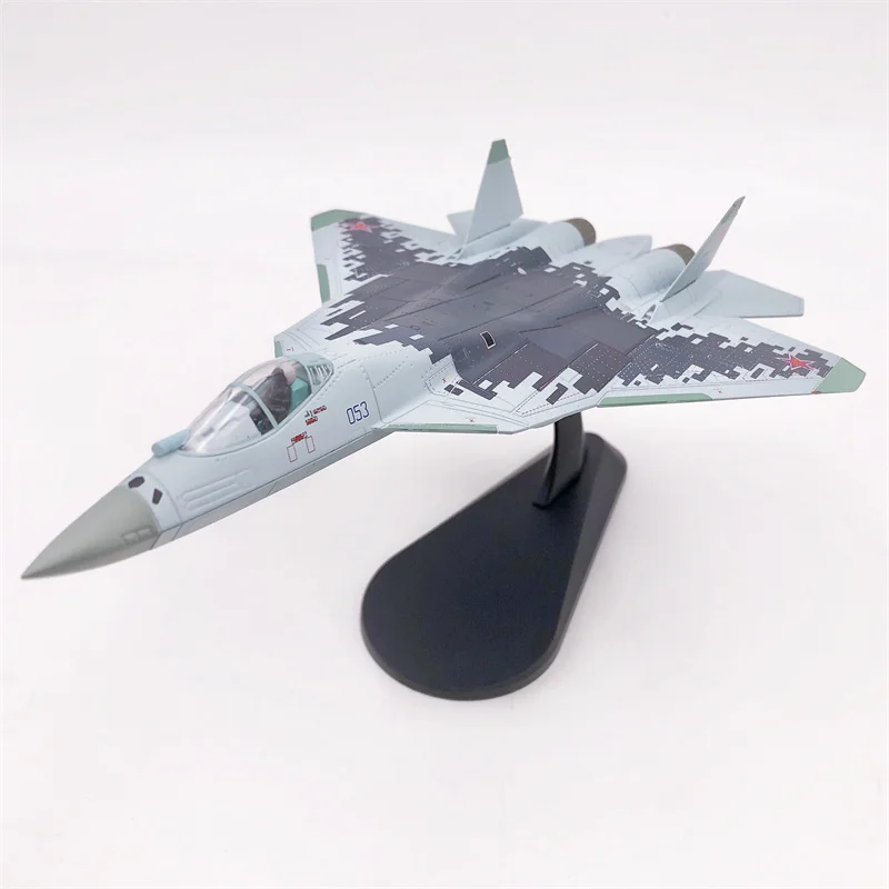 1/100 Scale Russian Air Force Su-57 Stealth Militarized Combat Aircraft Alloy Die Cast Aircraft Model Two Forms Can Be Deformed