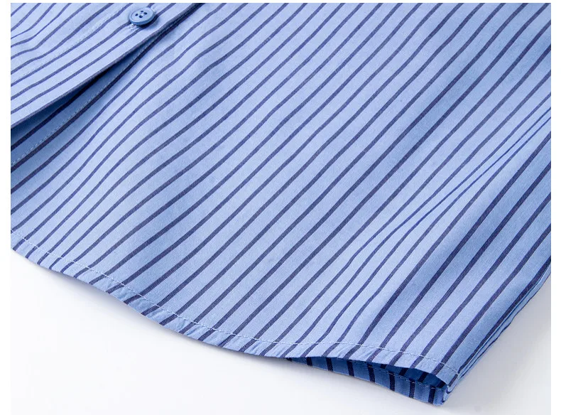VIMLY Women's Blue Striped Shirt 2026 Spring New Irregular Placket Turn-Down Collar Long Sleeve Top Casual Commute Shirt A3711