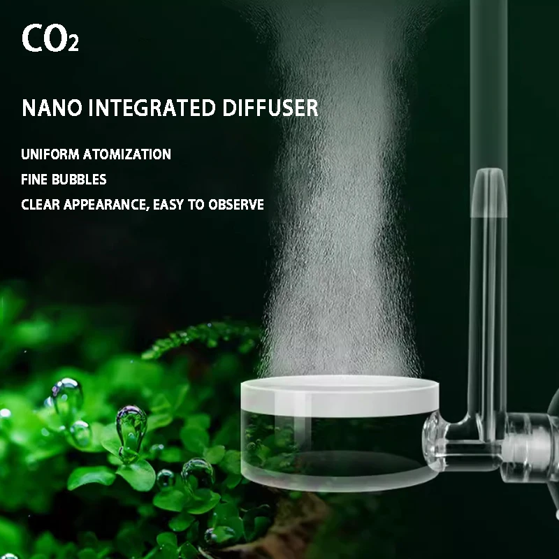

Aquarium DIY CO2 atomizer transparent CO2 diffuser refiner integrated PC material special ceramic sheet fish tank CO2 atomizer