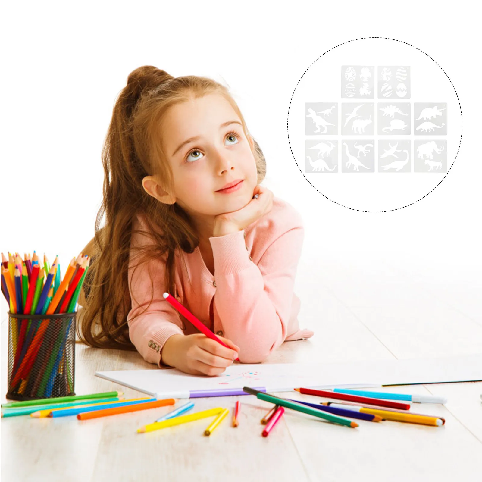 10 PCS Stencils Art Painting Template Spraying DIY Drawing White Classroom Crafts