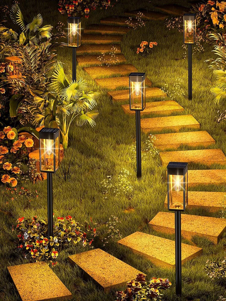 2/4/6 Stuks Retro Solar Pathway Warme Lichten Outdoor Waterdichte Tuin Gloeilamp voor Loopbrug Yard achtertuin Landschap Decor - afbeelding 2