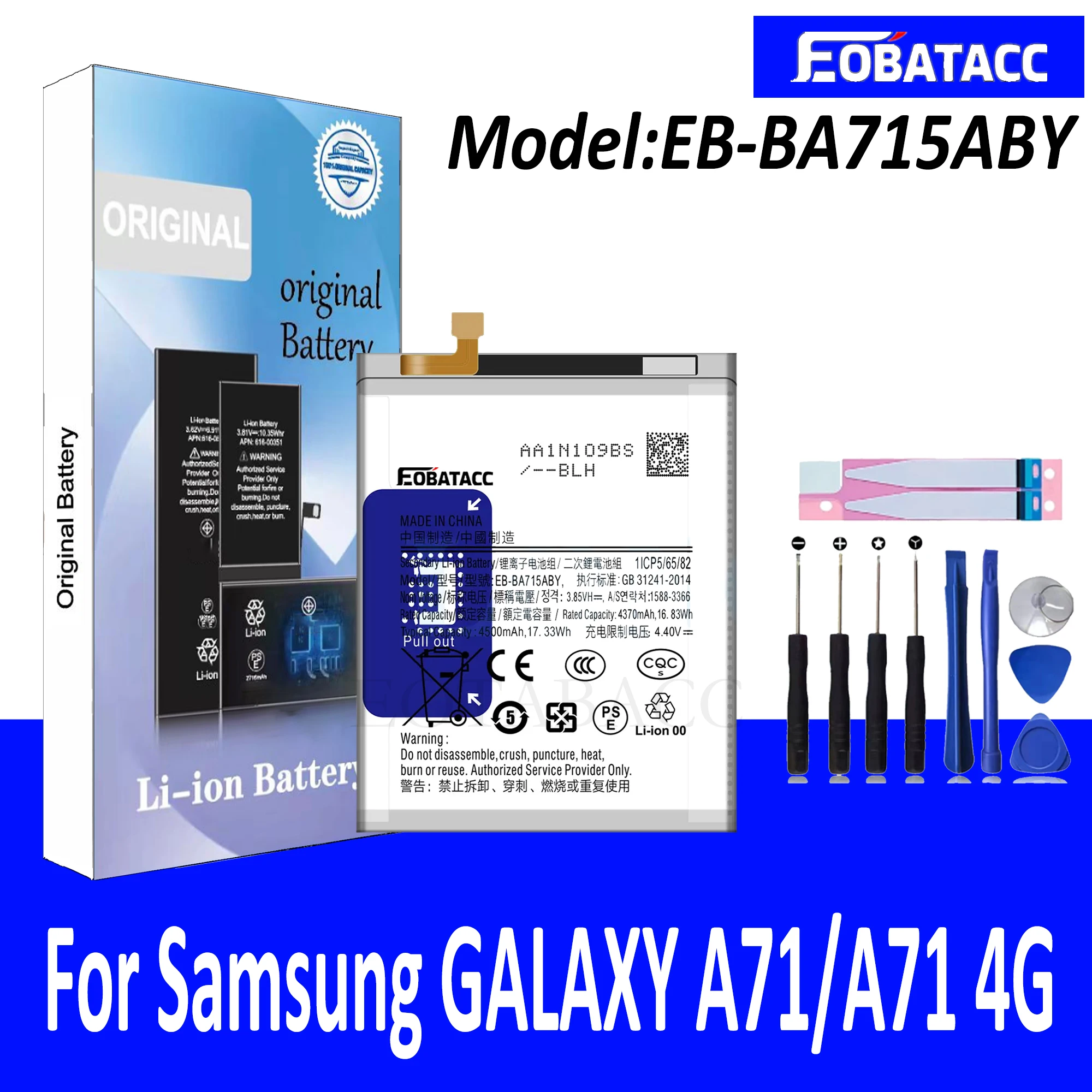 

EOTABACC High Quality 100% Original EB-BA905ABU Battery For Samsung GALAXY A90/A80/A805F Phone Battery+Tools