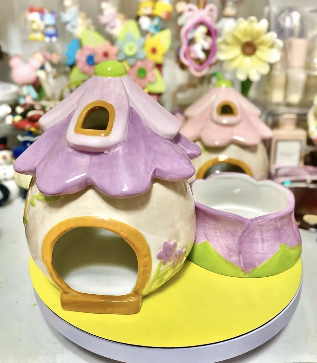 Secret Garden Series Ceramic Hamster House Small Animal Cage Landscaping Supplies Rat Assessories Small  Pet Feeder