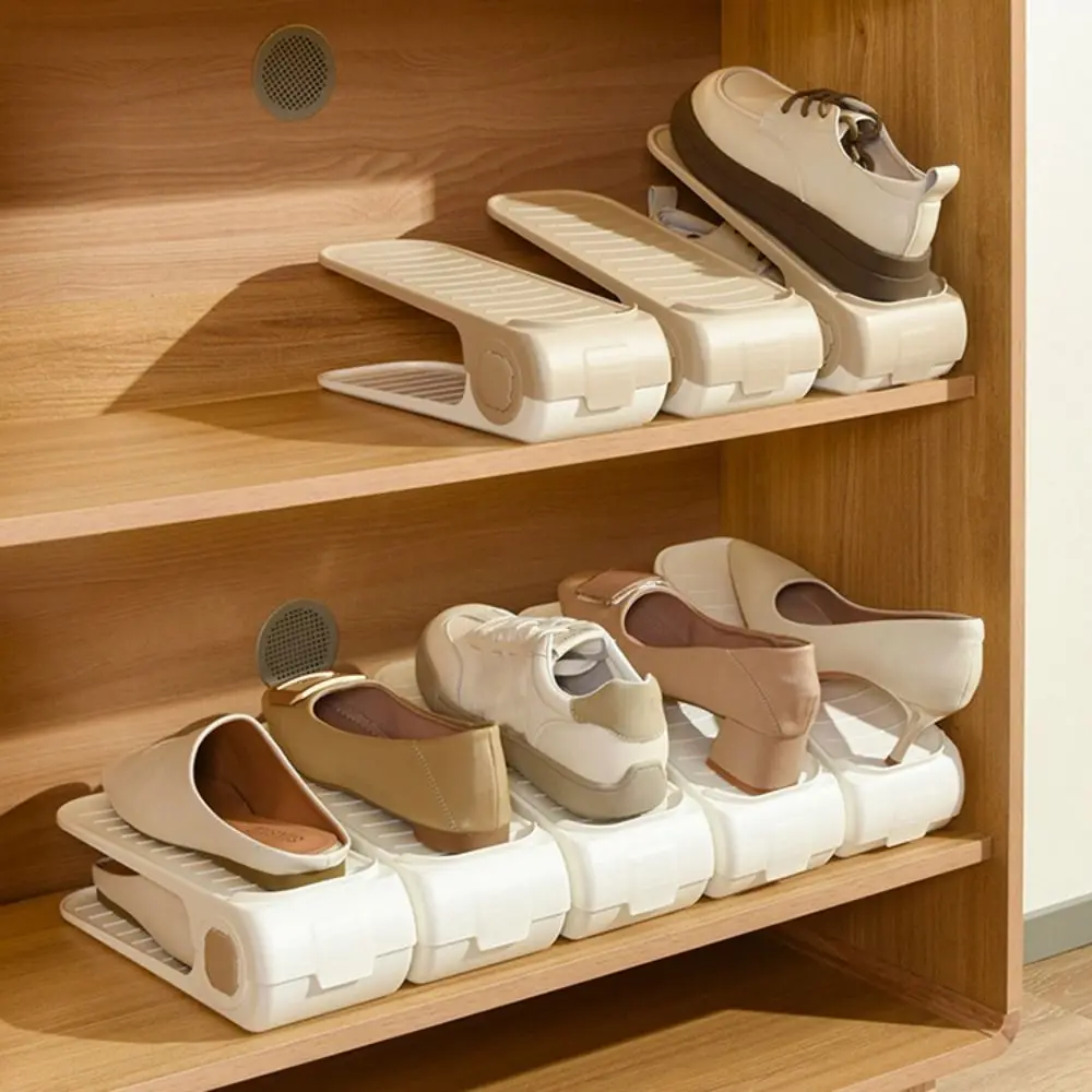 New Adjustable Height Shoe Stacker Double Layer Durable Shoe Organizer Space-Saving Shoe Rack for Closet Shoes Storage