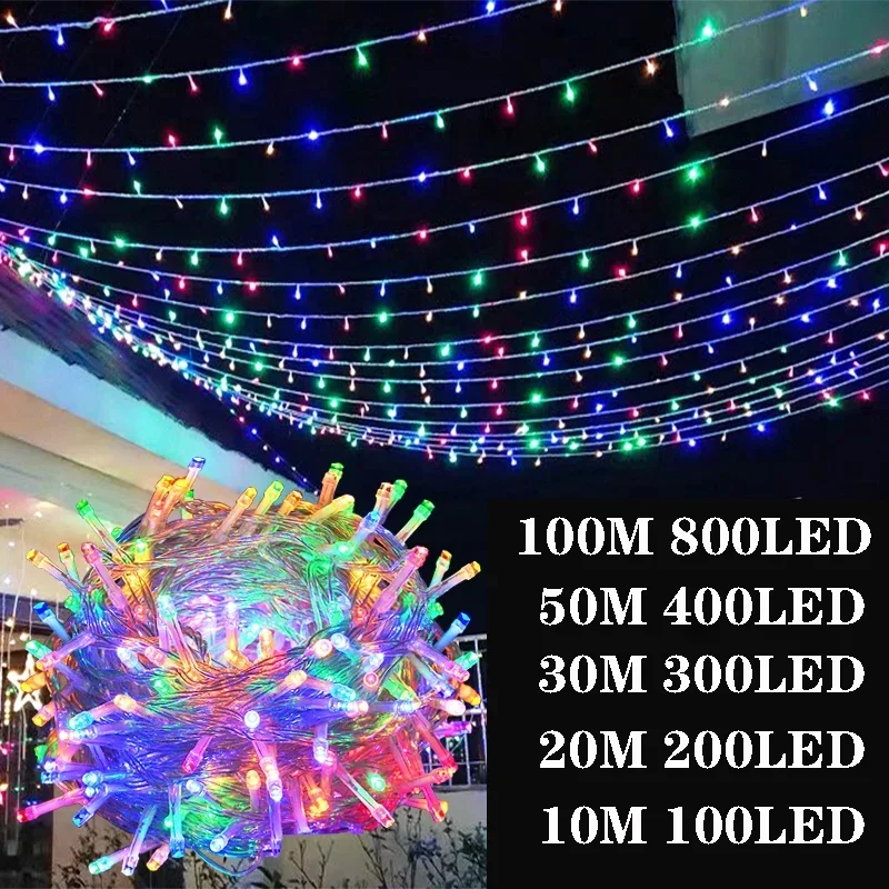 5M-100M Christmas Fairy String Lights LED Chain Garland Outdoor Waterproof For Holiday Ramadan Home Party Wedding Garden Decor